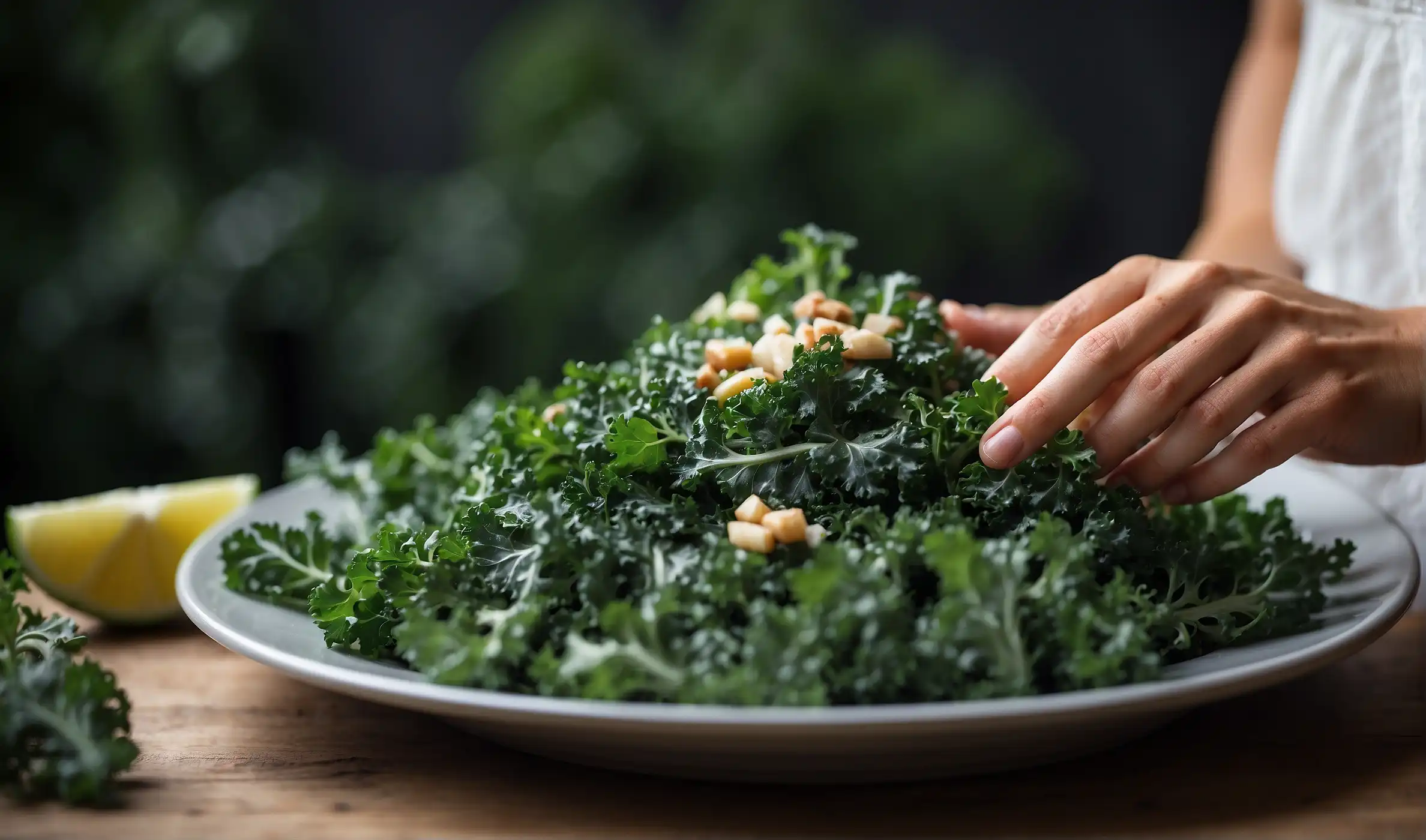 A plate of kale salad