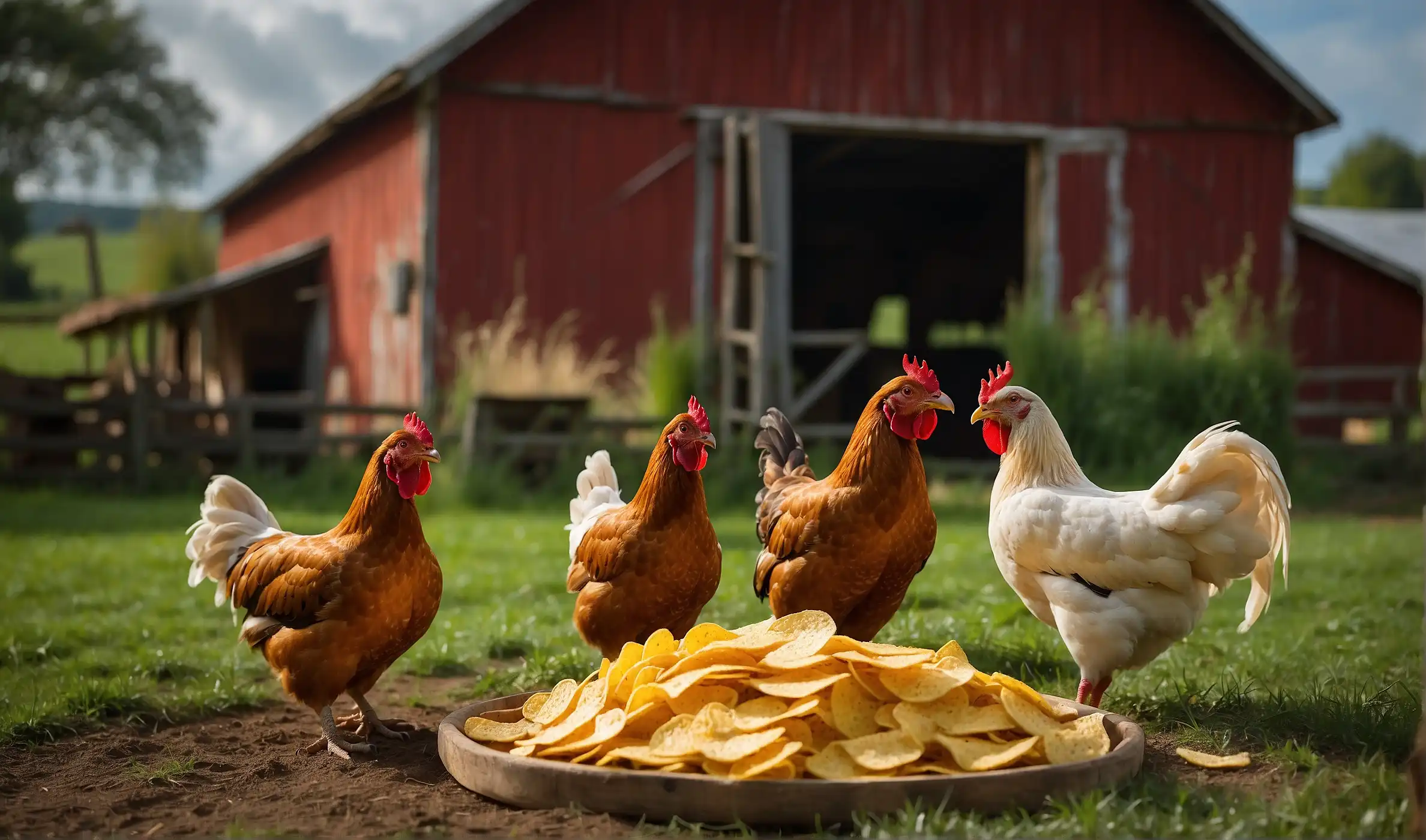 Chickens Eat Corn Chips