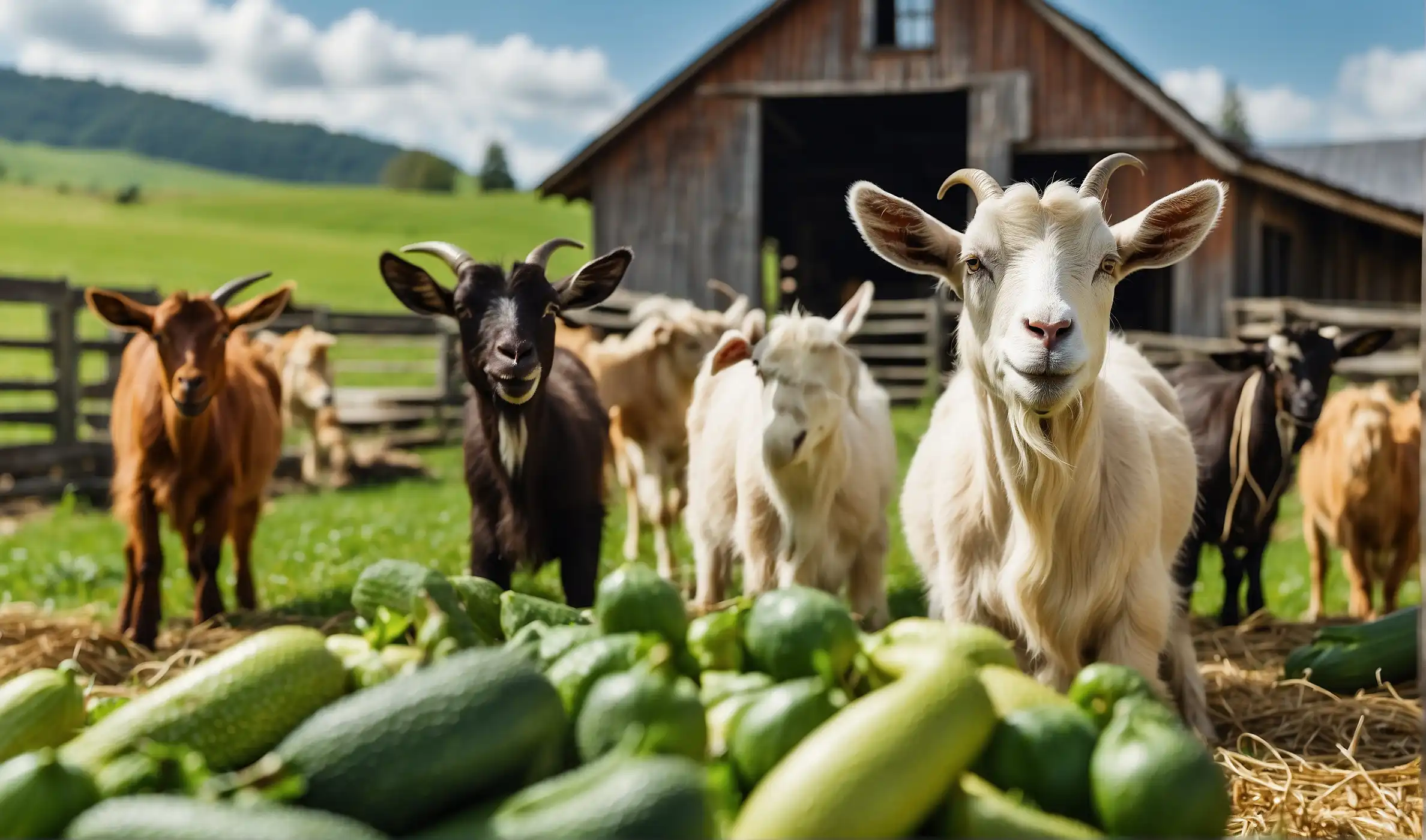 Goats Eat Zucchini