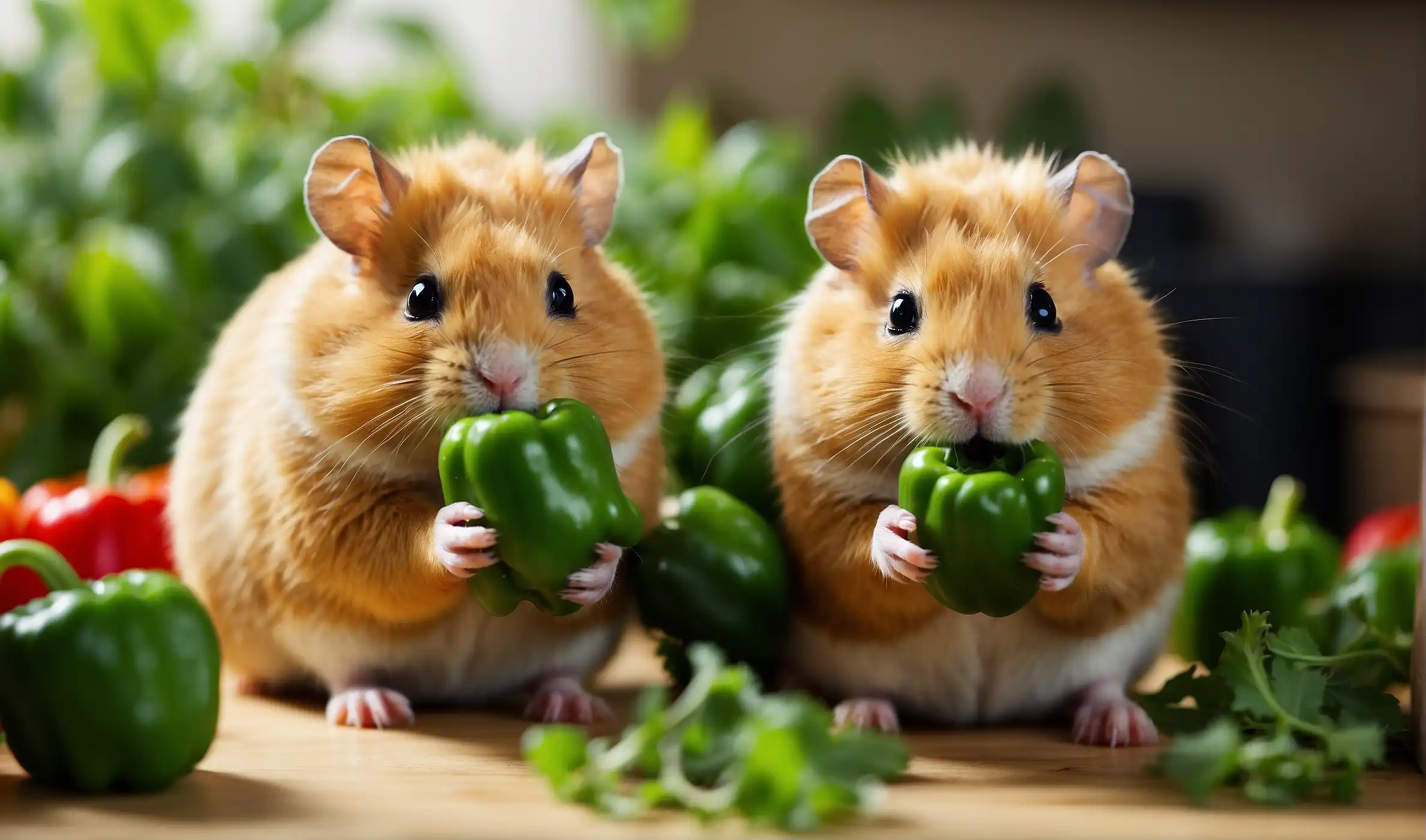 Hamsters Eat Green Bell Peppers