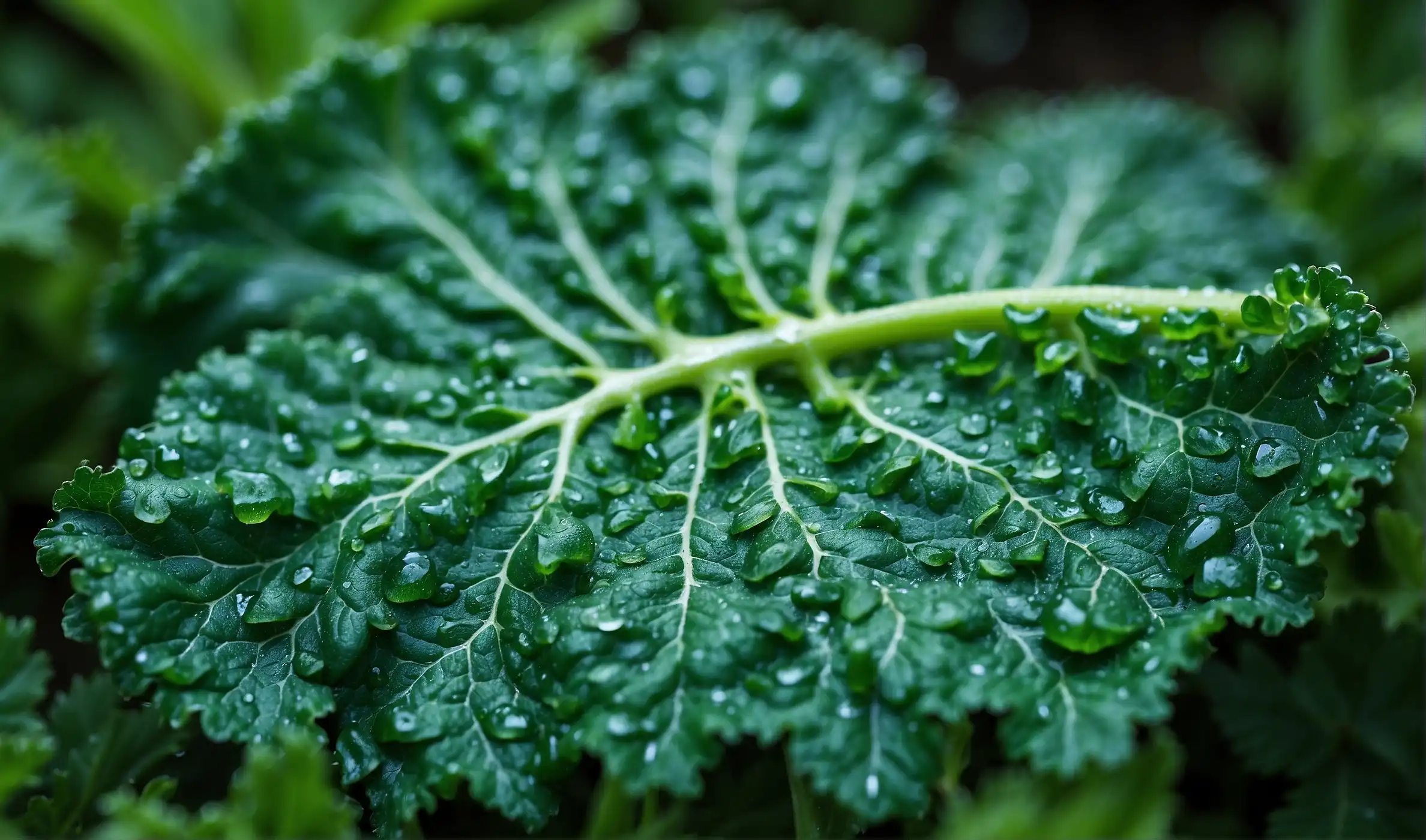Kale leaf close-up