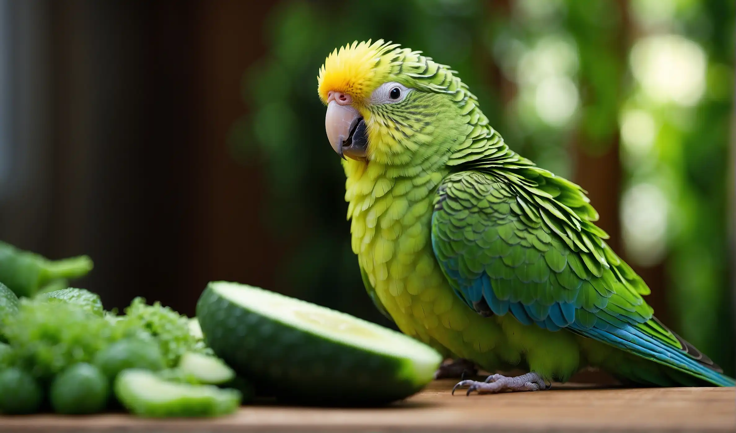 Parakeets Eat Cucumbers